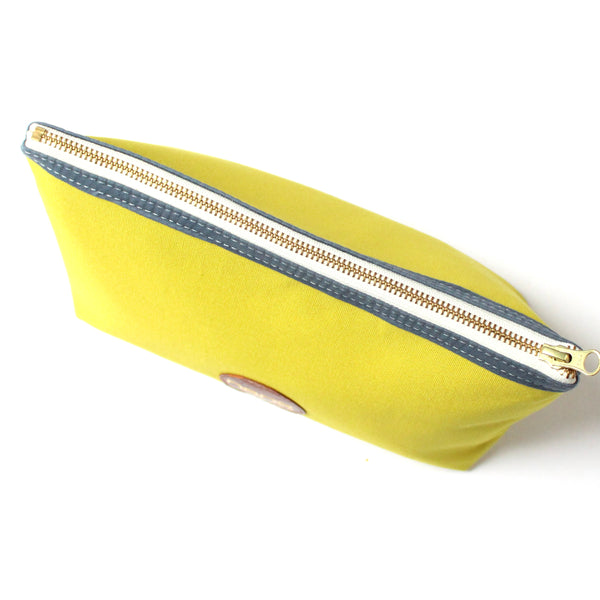 canvas dopp bag: citrine + grey