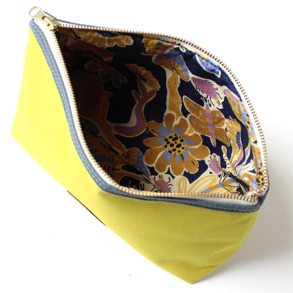 canvas dopp bag: citrine + grey