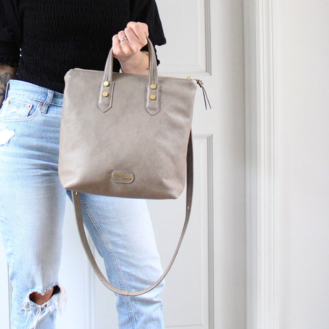 day trip satchel: pebbled taupe