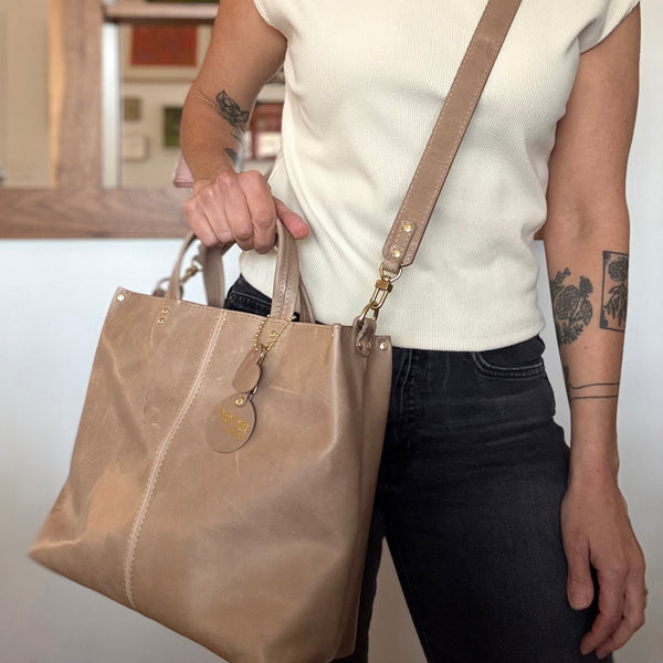 Hold for Sherry: Rustic satchel in Taupe