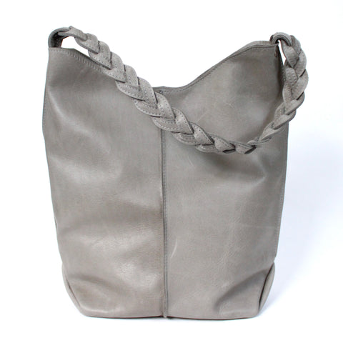 braided bucket bag: slate