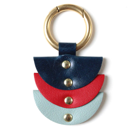 bag clip: navy, red and powder blue