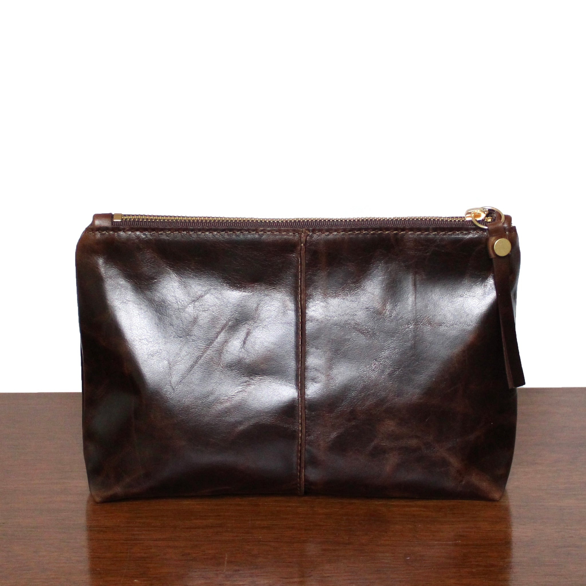 rustic clutch: mocha