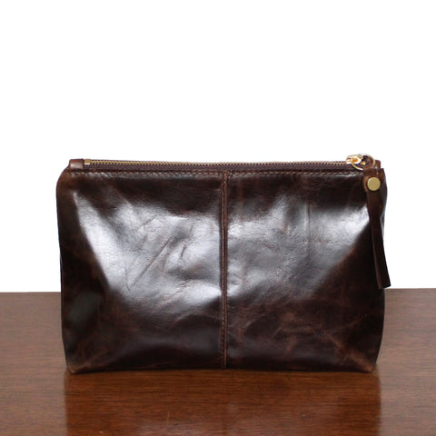rustic clutch: mocha