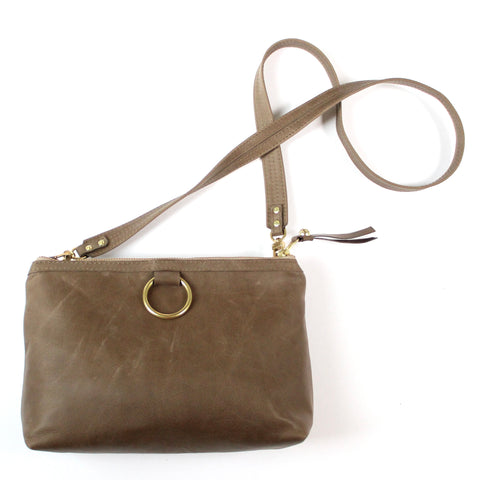 gold ring bag: putty brown