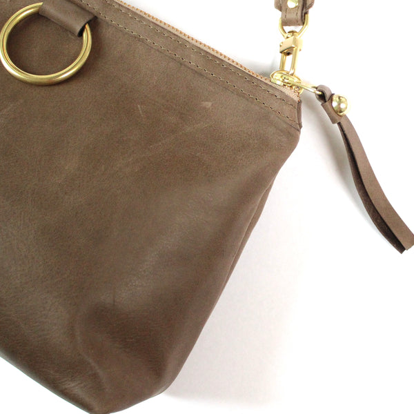 gold ring bag: putty brown