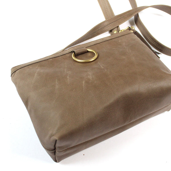 gold ring bag: putty brown