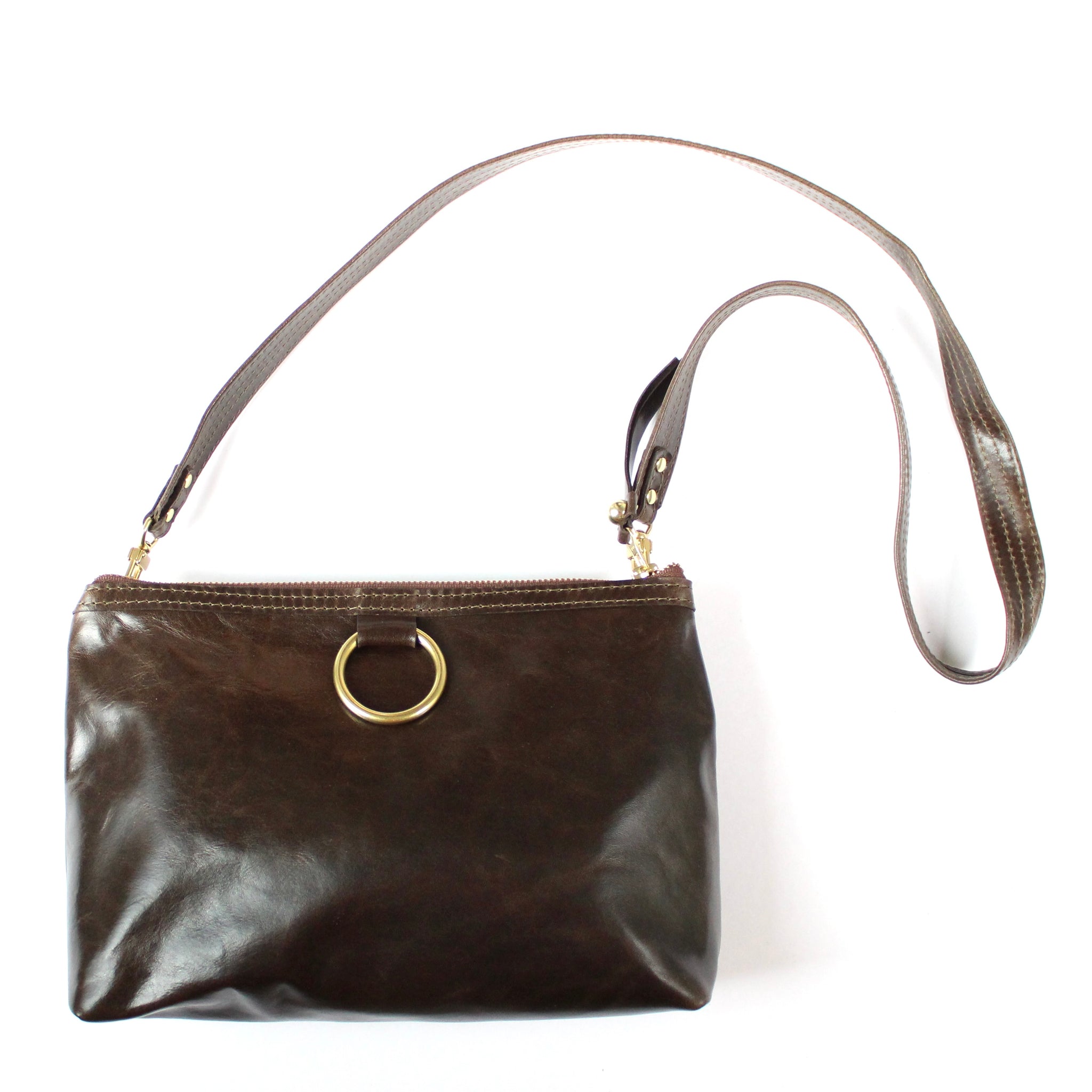 gold ring bag: deep walnut