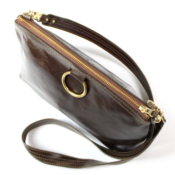 gold ring bag: deep walnut
