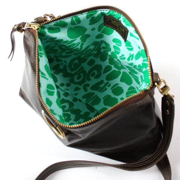 gold ring bag: deep walnut