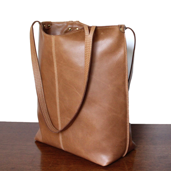 rustic tote: classic tan