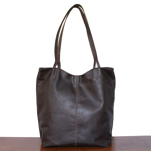 rustic tote: deep chocolate