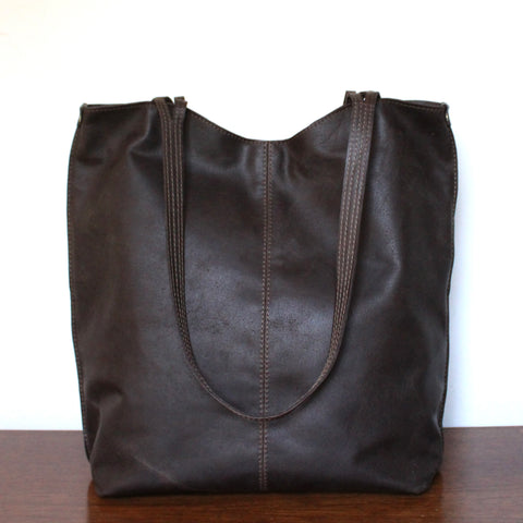 rustic tote: deep chocolate