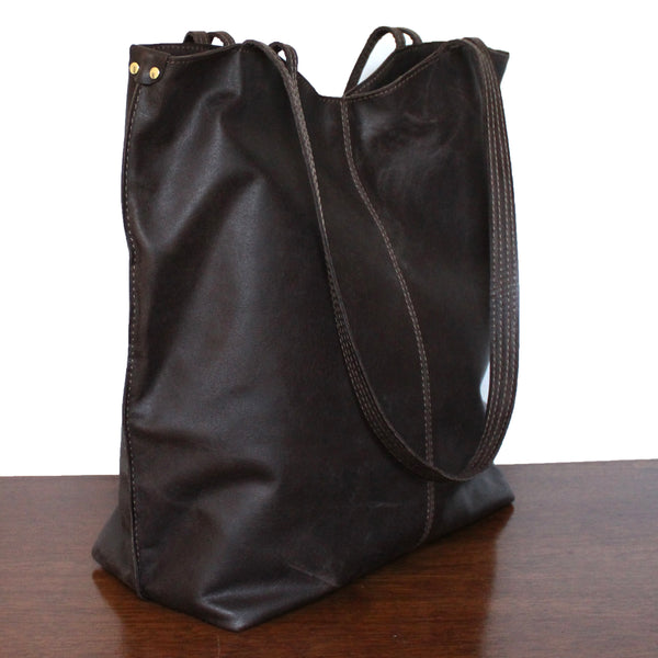 rustic tote: deep chocolate