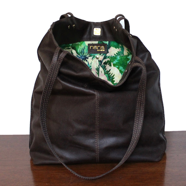 rustic tote: deep chocolate