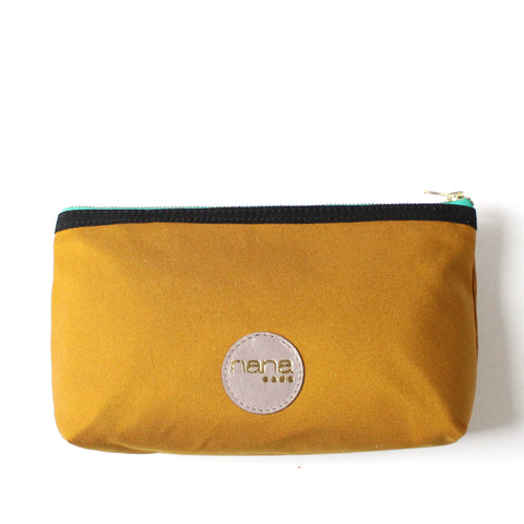 canvas dopp bag: ochre + black