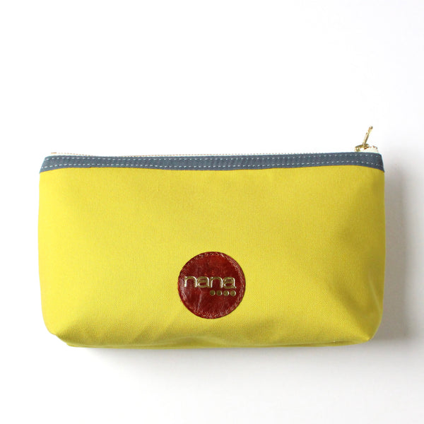 canvas dopp bag: citrine + grey