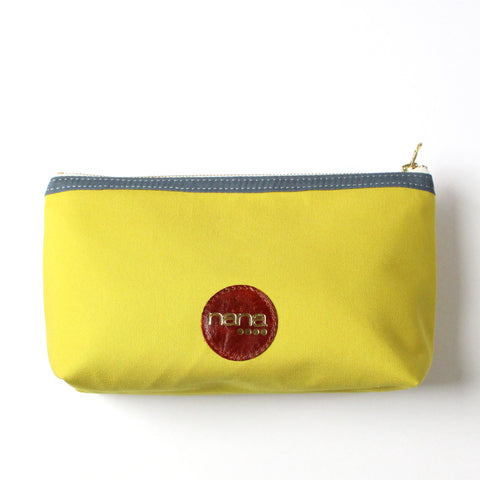 canvas dopp bag: citrine + grey