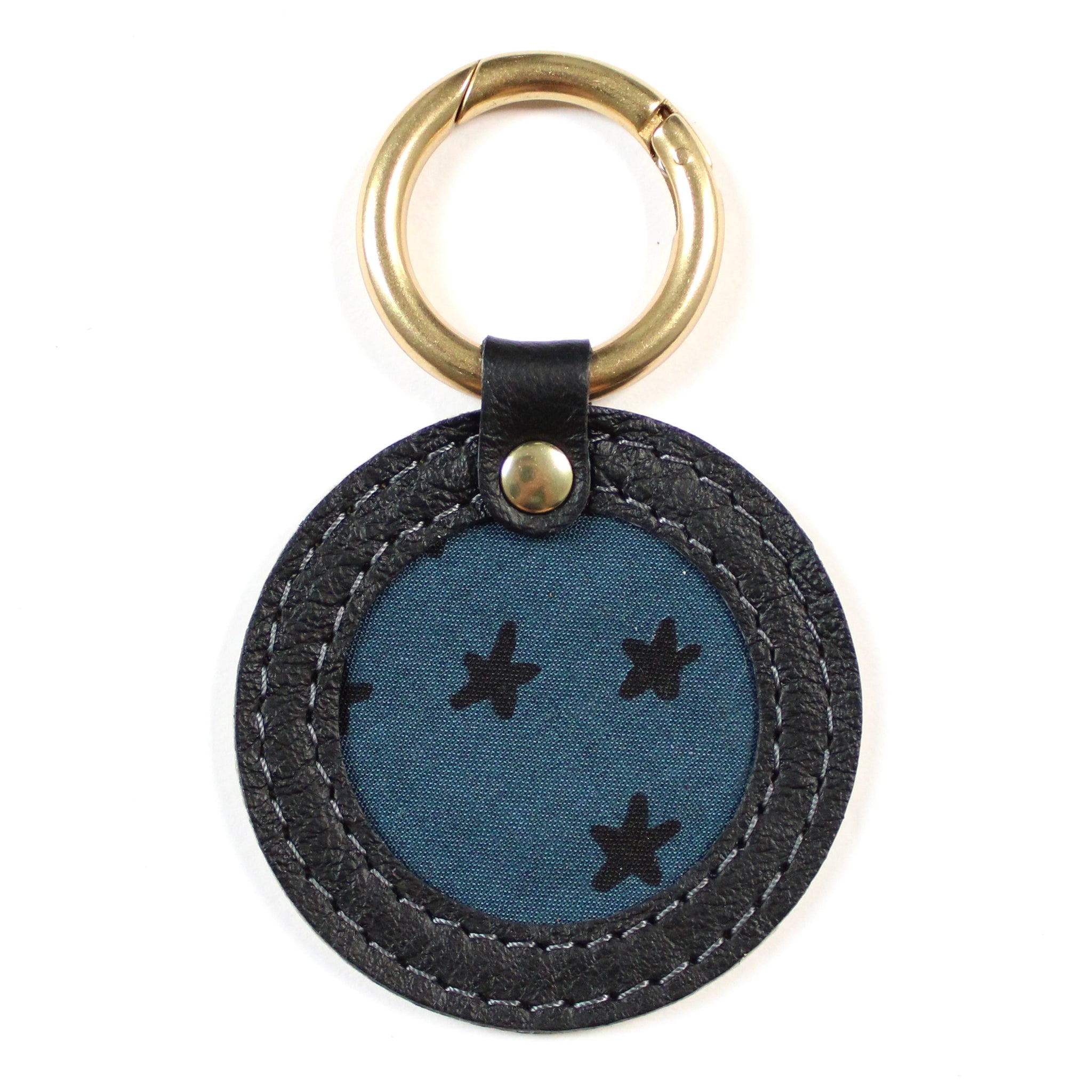 bag clip: midnight blue with black stars