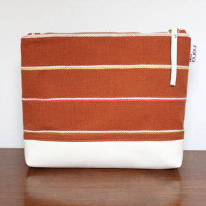 big bertha: rust handwoven horizontal stripes