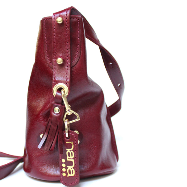 lil' bucket bag: vintage maroon