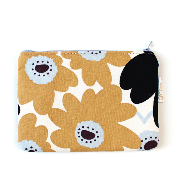 flat zip: jumbo mustard and light blue floral