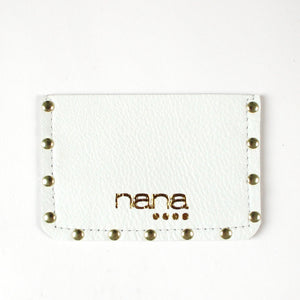 rivet card holder: pebbled white