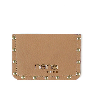 rivet card holder: pebbled harvest tan