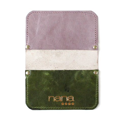 tricolor card holder: clay, lavender + juniper