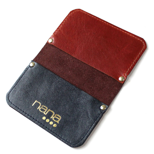 tricolor card holder: mauve, burnt orange + midnight