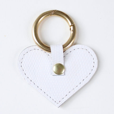 heart clip: snakeskin embossed white