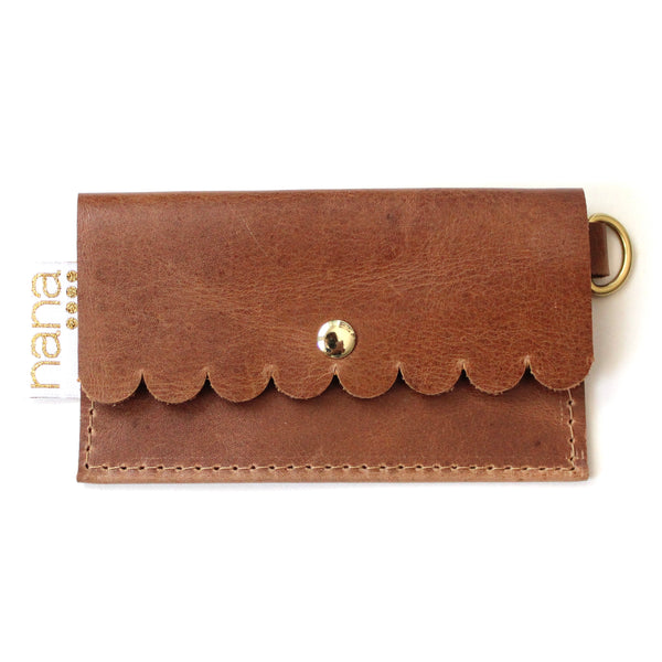 scalloped card holder: honey