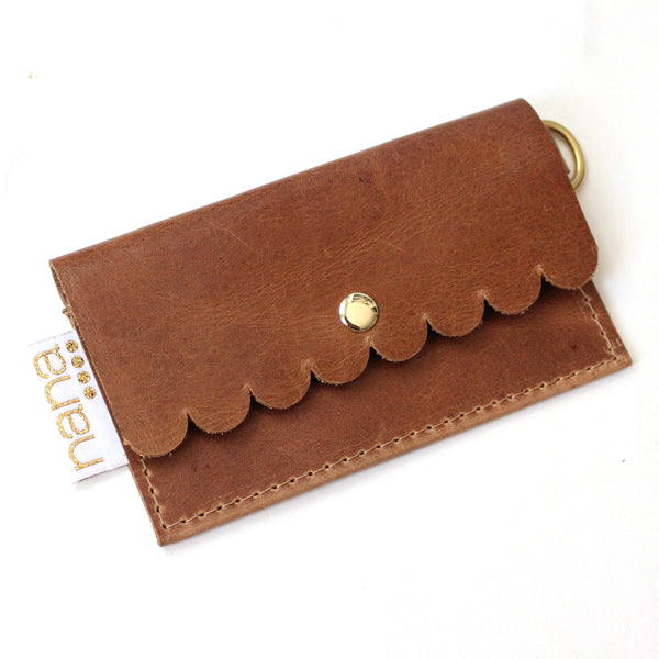 scalloped card holder: honey