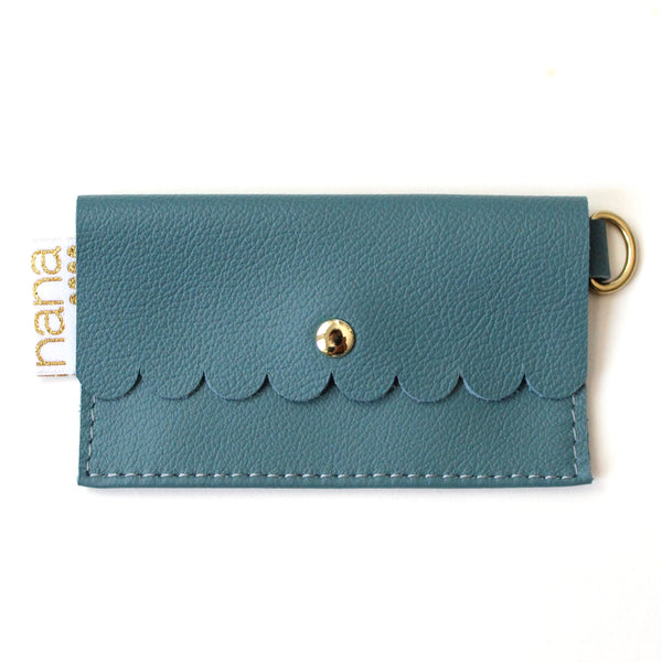 scalloped card holder: aegean blue