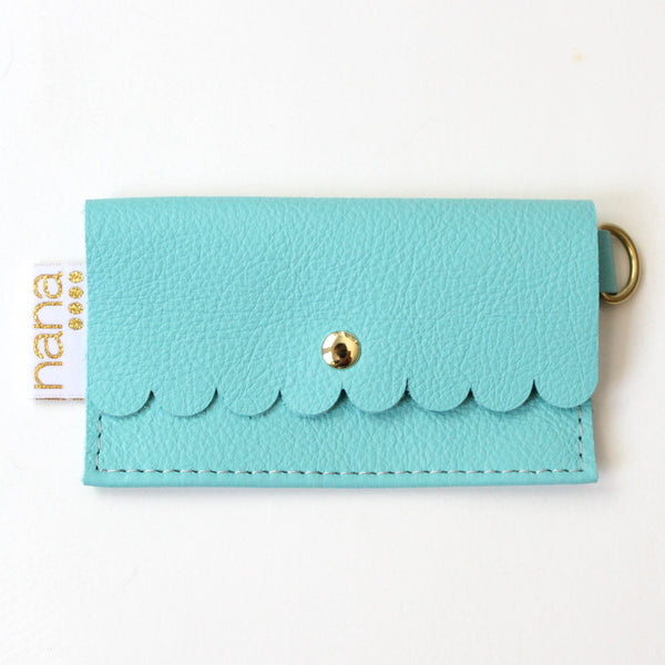 scalloped card holder: tiffany blue