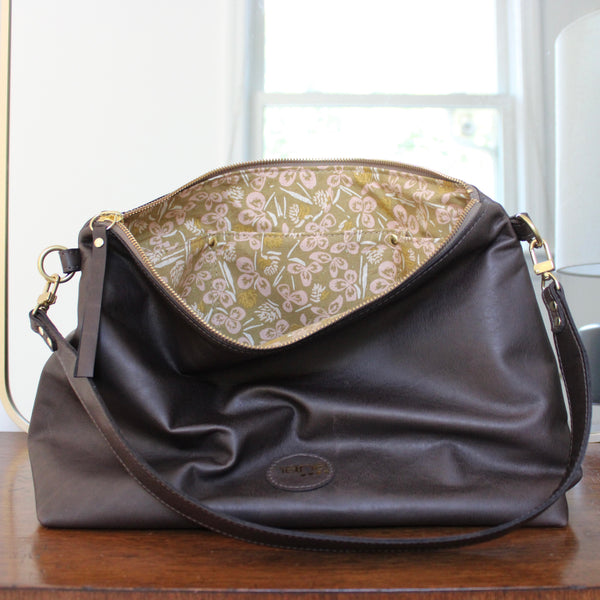 slouchy hobo bag: mushroom