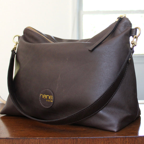 slouchy hobo bag: mushroom