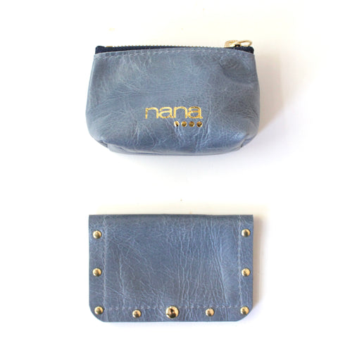 wallet set: stone blue
