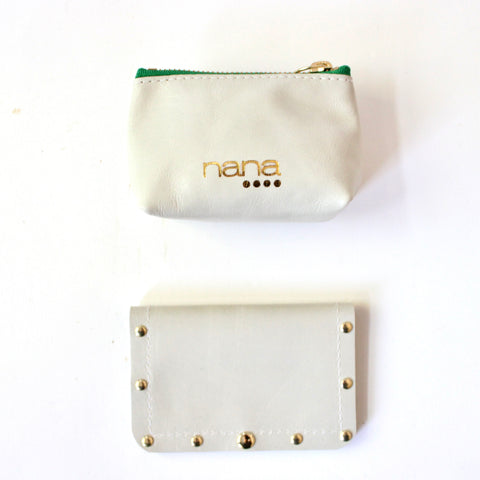 wallet set: eggshell