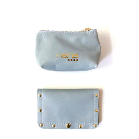wallet set: arctic blue